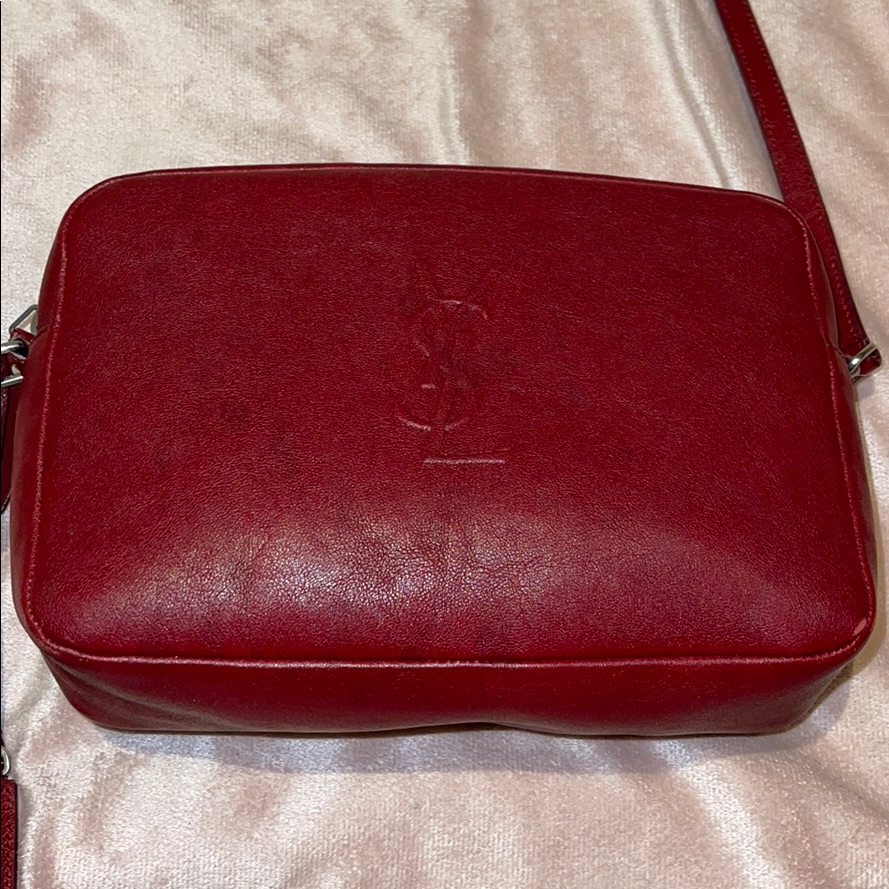 Ysl Lou Lipstick Red Leather Camera Crossbody Bag